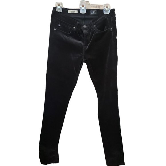 Adriano Goldschmied Black Velour "The Legging-Super Skinny" Size 27R - Picture 3 of 6